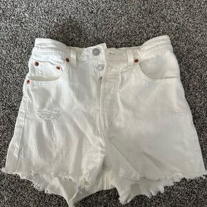 Levi's White Jean Shorts